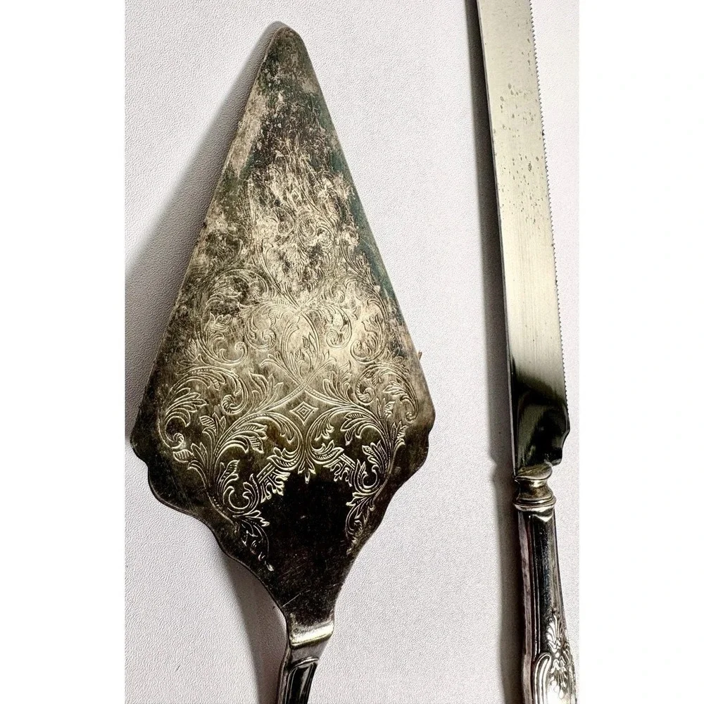 Vtg The Sheffield Silver Co Stainless Steel Cake Knife & Server  King's Pattern